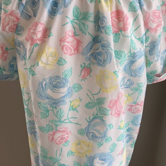 Vintage Leisure Life 70s Floral Button Lace Shortsleeve House Dress Small - Picture 11 of 16